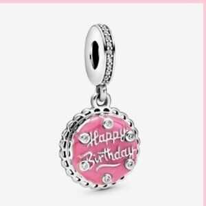 Pandora Pink Birthday Cake Dangle Charm, Authentic